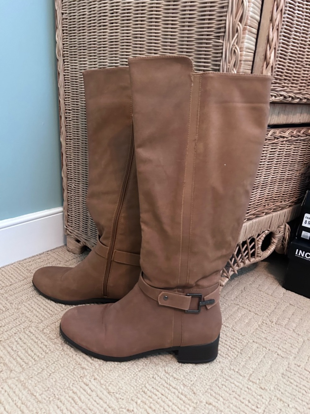 Nautica Tall Taupe Brown Buckle Boots